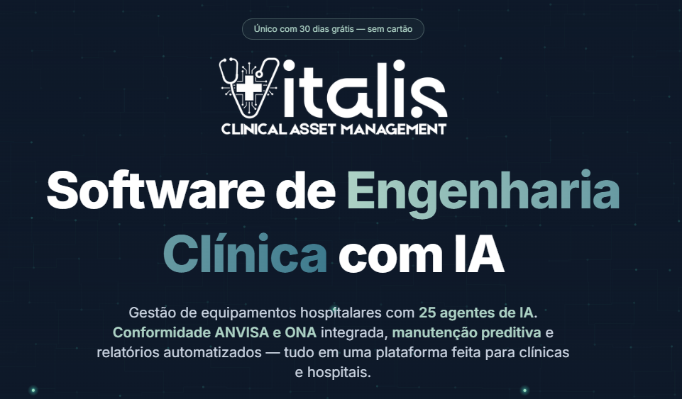 Vitalis — software de engenharia clínica com IA